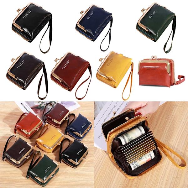 2023 Wristlet Wallet Monipaikkainen PU-luottokortti Pankkikortin haltija Nainen Tyttö Dark brown