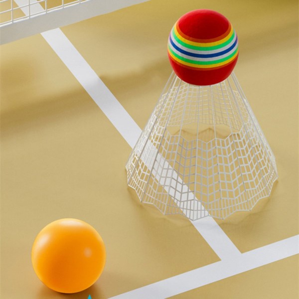 Kid Badminton Fjädrar Tennisracketar Set för barn Utomhus inomhussport Pink and blue