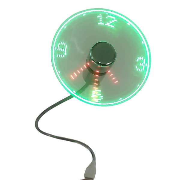 USB-bordventilator med LED digitalt urdisplay og justerbar hastighed til kontoret