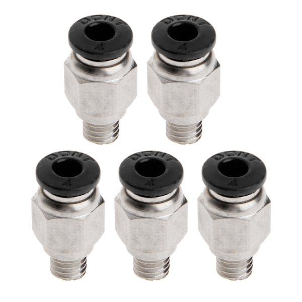 5 stykker PC4-M6 3D-printer Push to Connect Hurtige fittings Hangevind Lige Pneumatisk Fitting Connector Nem at bruge