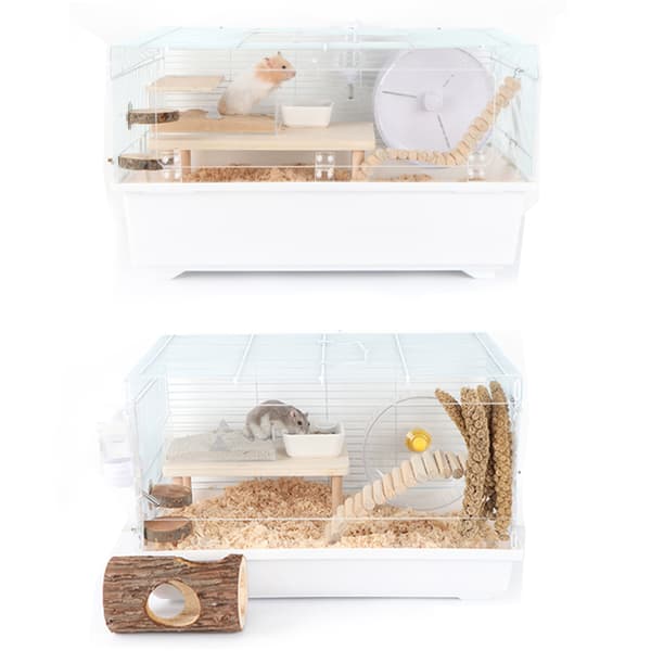 Træstand rektangulær platform med søjler til egern gerbil chinchilla