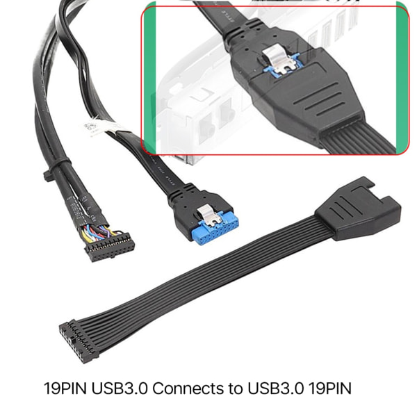 USB3.0 till 19-stifts förlängning för PC-datorchassi Vanligt moderkort USB 19-stift
