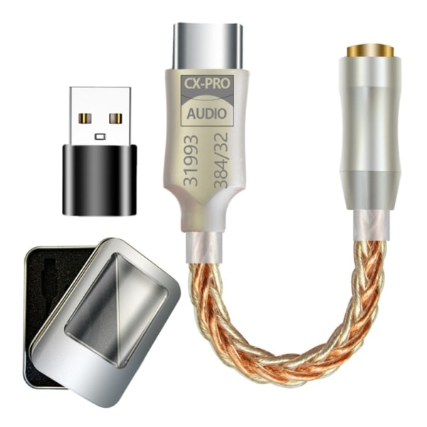Type C til 3,5 mm adapter CX31993 Chip USB C hodetelefonadapter 3,5 mm DAC adapter