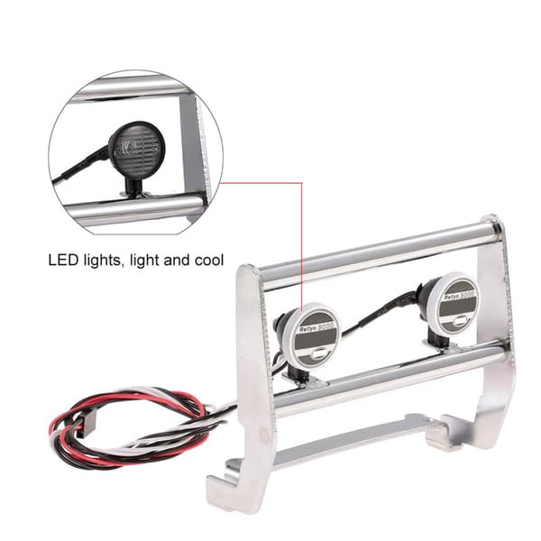 Frontfanger i rustfritt stål med 2 LED-lyssett for 82046-4 1/10