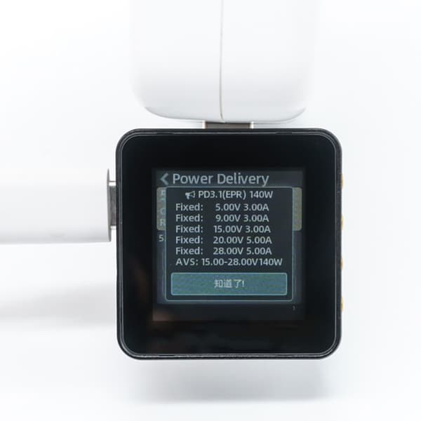 KM003C Lader USB C PD3.1 Protokoll 50V 6A Områder USB C Kapasitetstester