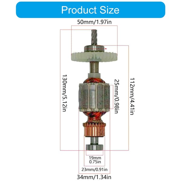 Professionel 10 mm bore-rotor med 6 tænder og 608 626 lejer for pålidelig effekt