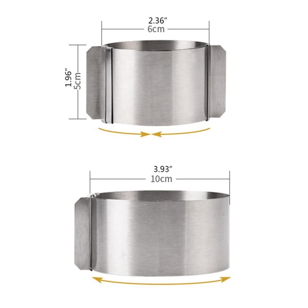 Rund justerbar mousse-ring i rustfritt stål, rund form, konditorring