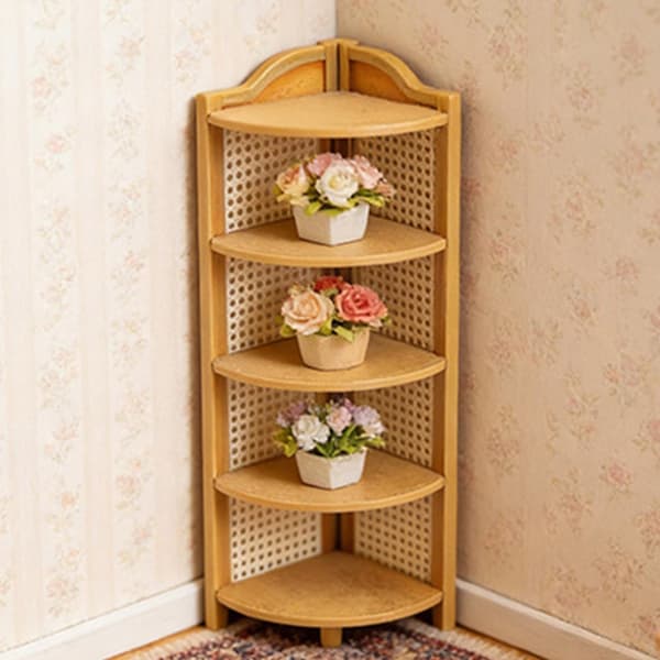 Hjørne Mini Display Hylde Håndværk Til Modelhus Soveværelse Dekorationer Og Display