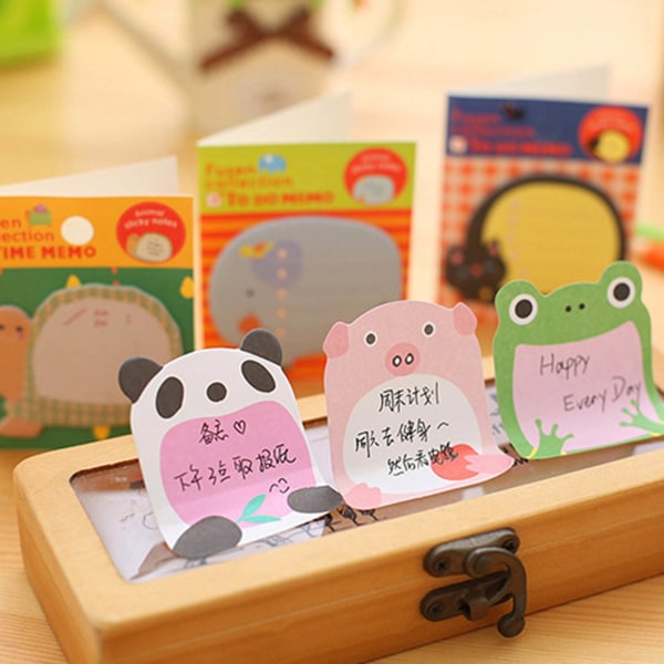 Populärt djur Postat det Sticky Notes Självhäftande anteckningsblock Anteckningsblock Skolpapper för förskolebarn Gå tillbaka till skolan null - Frog