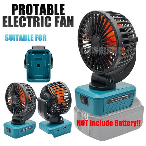 Multifunktionel foldbar køleventilator kompatibel med 18V BL1820, BL1815 batteri