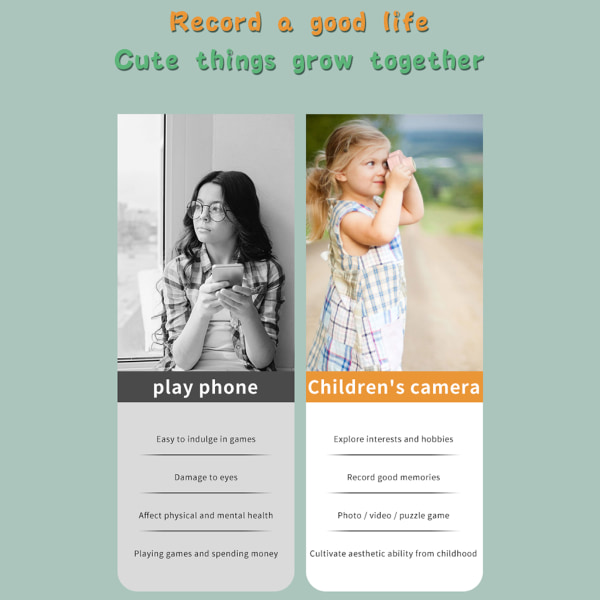 Digitalkamera för barn, Selfie-fotokamera, 2,0 tums skärm 2000 W pixlar med främre och bakre lins för pojkar och flickor Pink - A