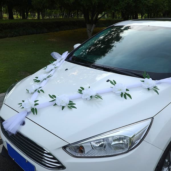 Kunstig Blomst Brude Køretøjsdekoration Permanent Bryllupsbilde Blomsterudstilling