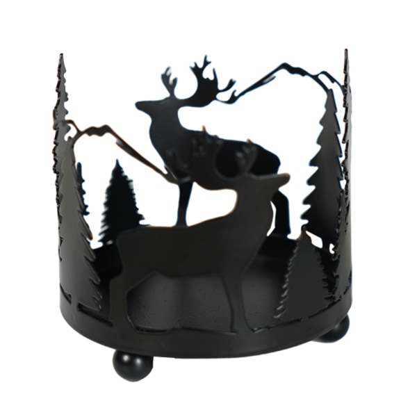 Tyylikäs musta kynttilänjalka Hienostunut työstö kirahvikoristelu kotiin luovaan rautaiseen kynttilänjalkaan, eläinkuvio