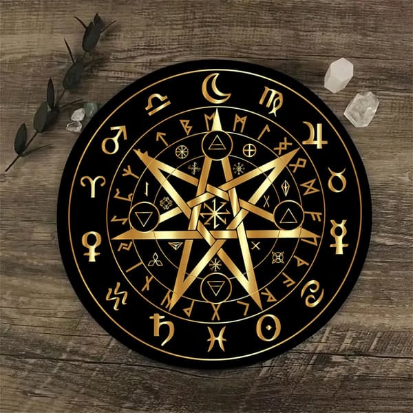 Rune Mønster Astrologi Penduler Måtte Musemåtte Tarot Antiskrid Gummimåtte