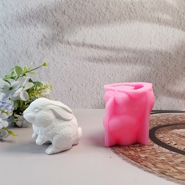 Yndige dyreforme, håndlavede epoxyharpiksforme, 3D kaniner silikoneform