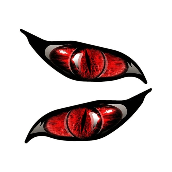 2-delad Evil Eyes Eye i rött Vinyl Bil Motorcykelhjälmar Dekal Dekal Motorcykel Bil Styling Dekal Vattentäta klistermärken 12CM - 3