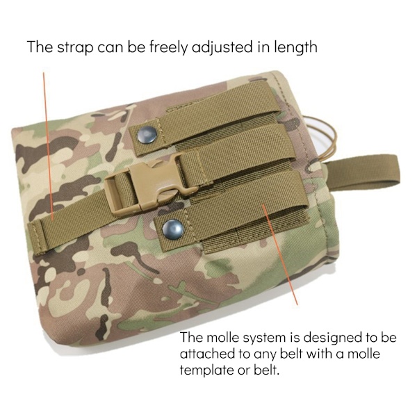 Dump Pouch Dragkedja Magasin Utility Väska Fällbar Midjeväska Rulla Upp Dump Pouch ArmyGreen