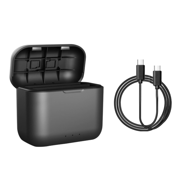 USB- TypeC-batterilader for Insta360 X3, med Misro-SD-kortspor og USB-TypeC-kabel, lagringsveske med dobbel batteri
