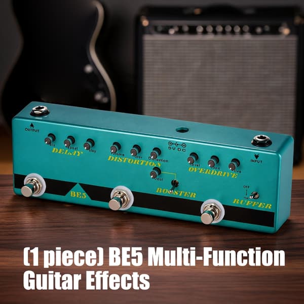 5-i-1 Gitar Effekt Stompbox med Delay og True Bypass Design