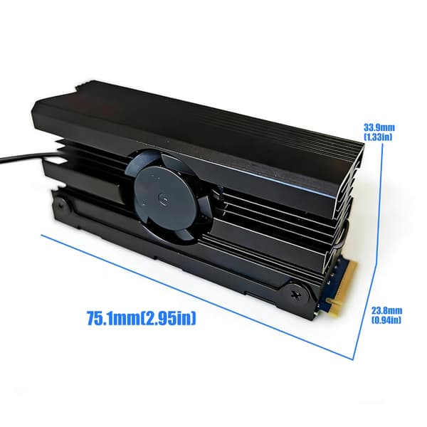 Køleventilator i metal til M.2 2280 SSD for optimal varmeafledning