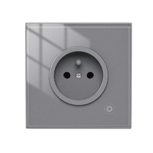 WiFi Tuya för smart vägguttag EU/UK/FR Standard eluttag Plug for Smart Life för Aleax hemövervakningsglas Gray - FR Plug