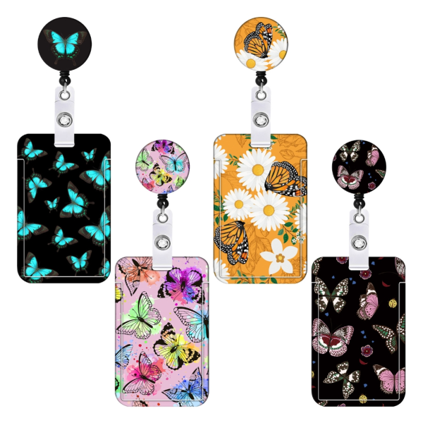 Navnekortholder og lanyard Butterfly Retractable Badge-ruller til lægesygeplejerske null - D