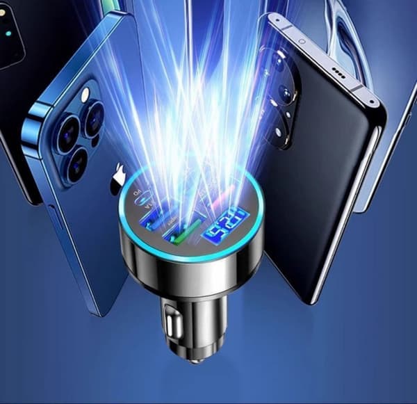 2PD USB C 4 USB-port biloplader 50W hurtige strømadaptere til tablet