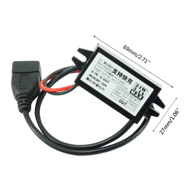 for DC6V~32V til 5V~12V Strømadapter til Bil USB Strømkonverter Modul