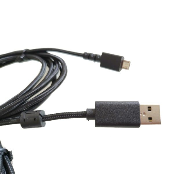 Ersättningsmusladdningskabel Svart flätad USB till mikroadapter för Logitech G502 Lightspeed trådlösa spelmöss-