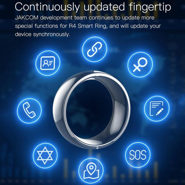R4 för Smart Ring Vattentät Dammtät Fallsäker för Smart Ring för Windows NFC Mobiltelefon Multifunktion Magic Finger Ring 70mm