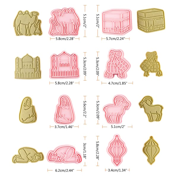 3D Eid Mubarak Plastkakeform Håndlaget DIY Kakekjeks Plastform