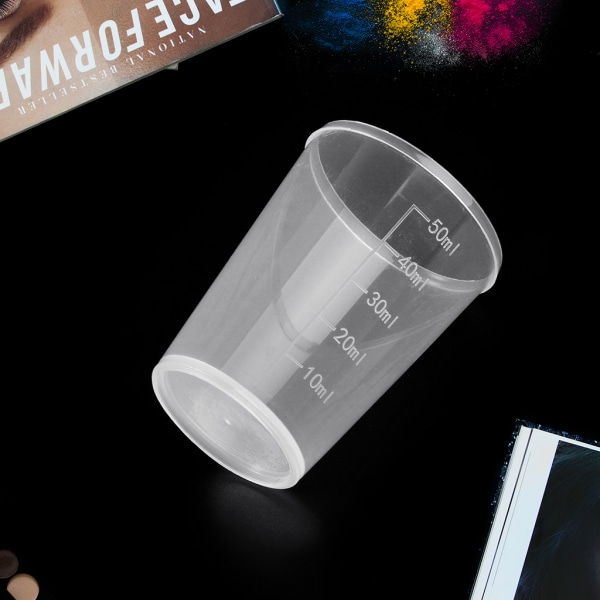 10 STK 50 ml Mätkoppar Plastblandningskopp Labs Använd för flytande färg Epoxihartsblandning Handgjorda konsthantverkstillbehör