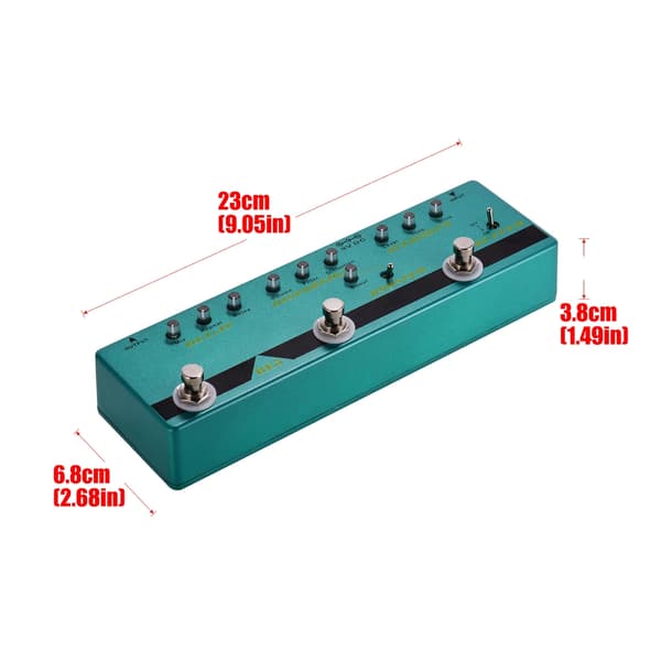5-i-1 Gitar Effekt Stompbox med Delay og True Bypass Design