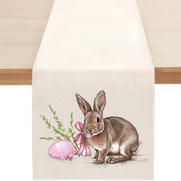 Påskhare bordslöpare rektangel våren kanin duk för köket middagar null - Style 1 283
