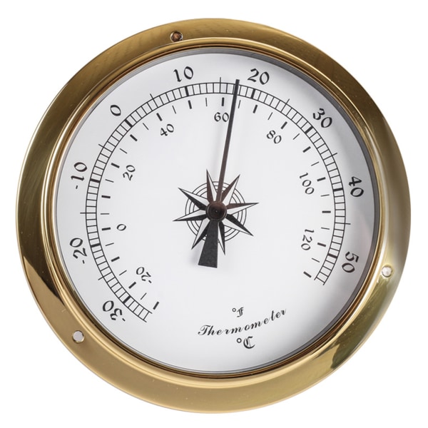 115 mm Väggmonterad termometer Hygrometer Watch Tidvattenklocka Väderstation Koppar för skal inomhus utomhus