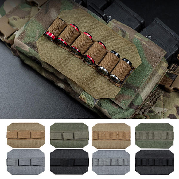 Patronhylster for brystsele jaktvest løkkepanel drop pouch insert 6 hole gray