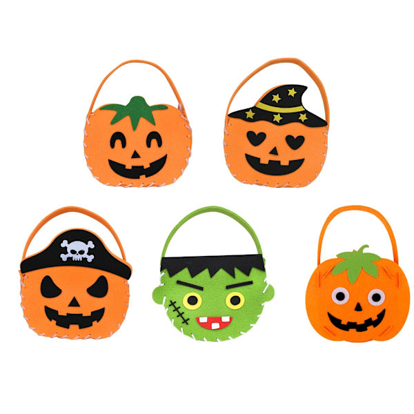 Halloween karkkilaukku käsintehty laukku DIY askartelukäsilaukku kuitukangas karkkipussi C