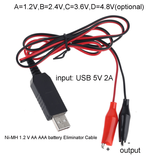 USB 5V till batterieliminator USB power Byt 1-4st 1,2V AAA AA-batterier för klockleksaker Holiday Lights Fläkt LED C