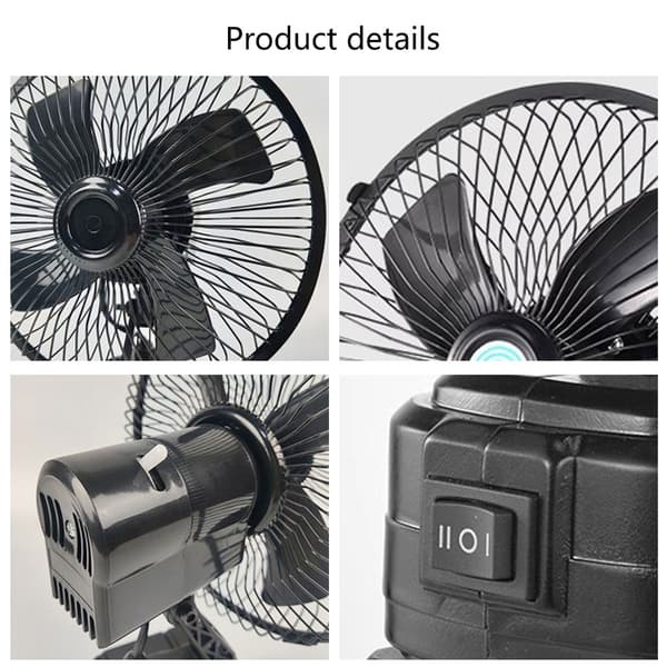 8 tommer trådløs ventilator med kobbermotor til strømafbrydelser