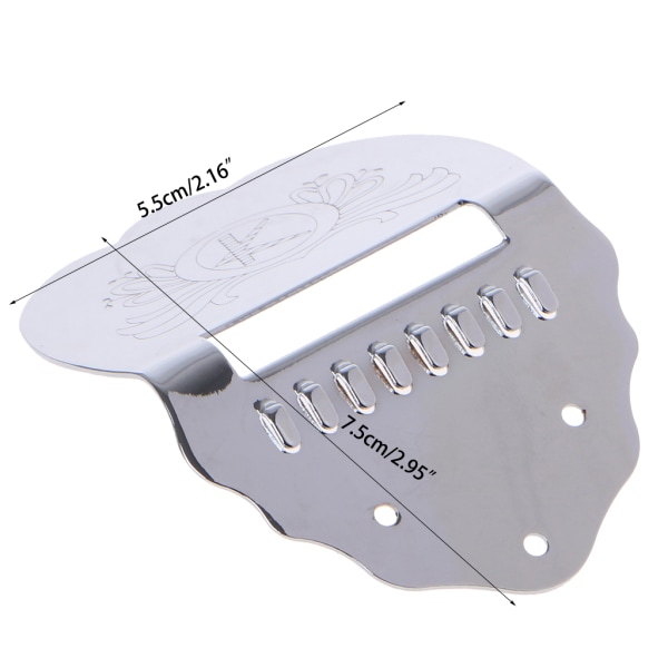 Uusi merkki Tailpiece Mandolin-kitara Scalloped Short Chrome