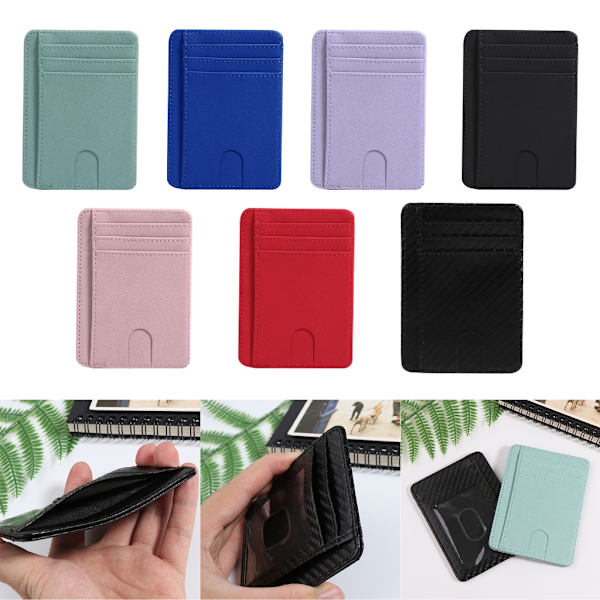 Kreditkortshållare RFID-blockerande plånbok PU-läder för case för kvinnor män Present Black