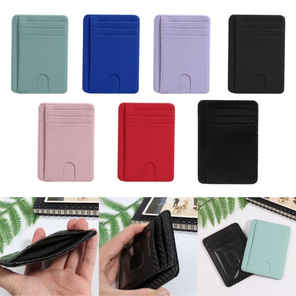 Kredittkortholder RFID-blokkeringslommebok PU-skinn for etui for kvinner Menn Gave Blue