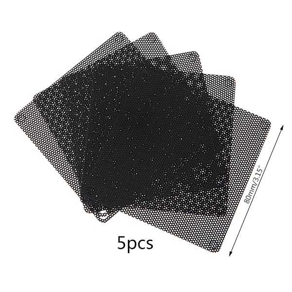 PC Fläkt Dust Mesh Chassi Kylare Filter Dammtät PVC cover hög densitet 5 ST