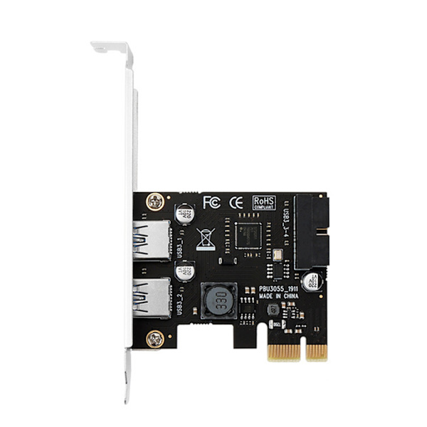 PCI-E till 2-portars USB 3.0-adapter 5 Gbps PCI-E-expansionskort med 19-stiftskontakt