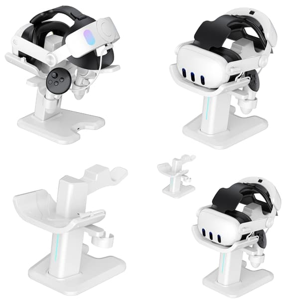 VR Stativ Headset Ladestasjon LED VR Display Stativ Tilbehør for Quest3