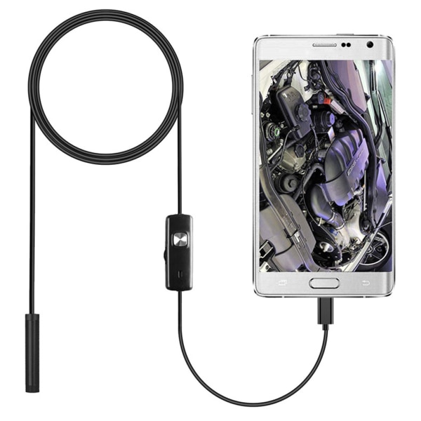 USB endoskop USB -inspektionskamera 7 mm skopkamera med IP67 vattentät boreskopkabel och 6 justerbara LED Användbart