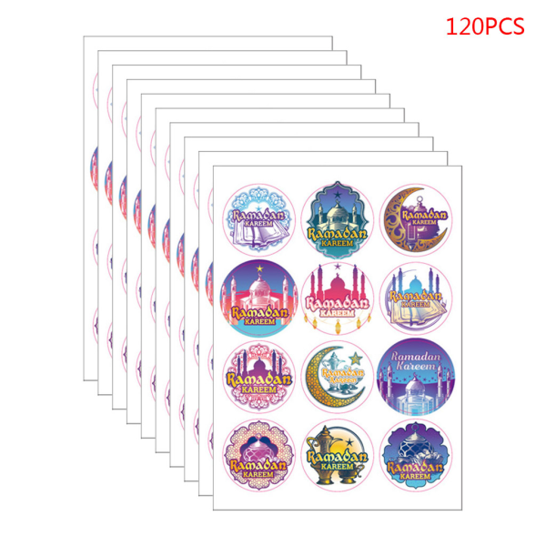 10 ark 120 st Ramadan klistermärken Eid Mubarak presentförpackning Etikett Papperspåse Sigill klistermärke Ramadan Kareem Al-Fitr Dekoration null - 8