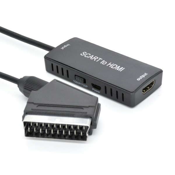 SCART till HDMI-kompatibel 720P/1080P Switch Converter Scart in HDMI-kompatibel Video Audio Converter Adapter för HDTV