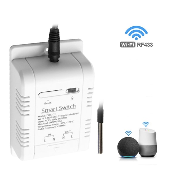 RF433 Intelligent Termostat Smart Switchar 16A 3000W Out[put Stöd för hemmet