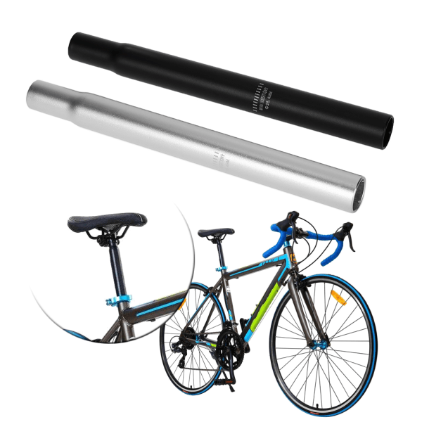 Polkupyörän satulatolppa alumiiniseoksesta 25,4x250mm putki MTB maastopyörä Black